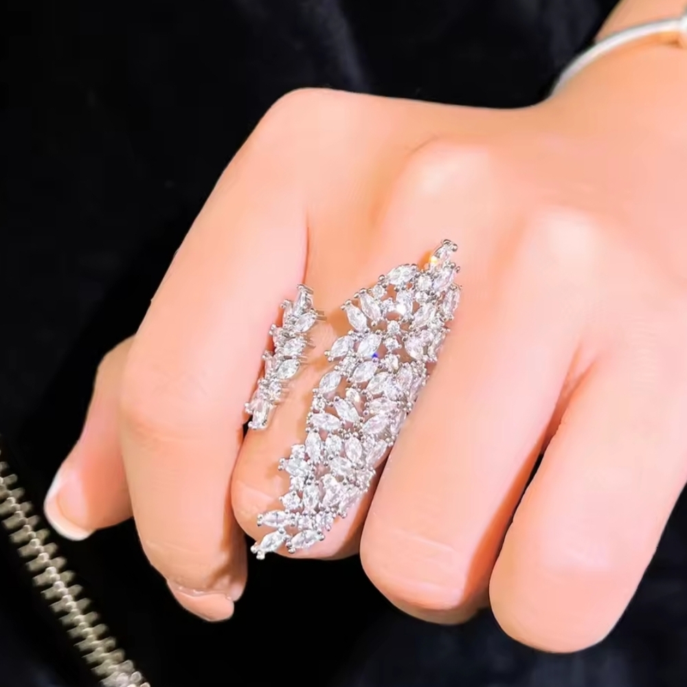 White Rhodium Lab Diamond Ring - Picture 2 of 4